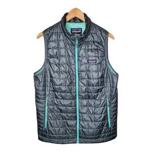 Patagonia Womens Nano Puff Vest Teal Green Size XL Athletic Gorpcore Preppy Ski